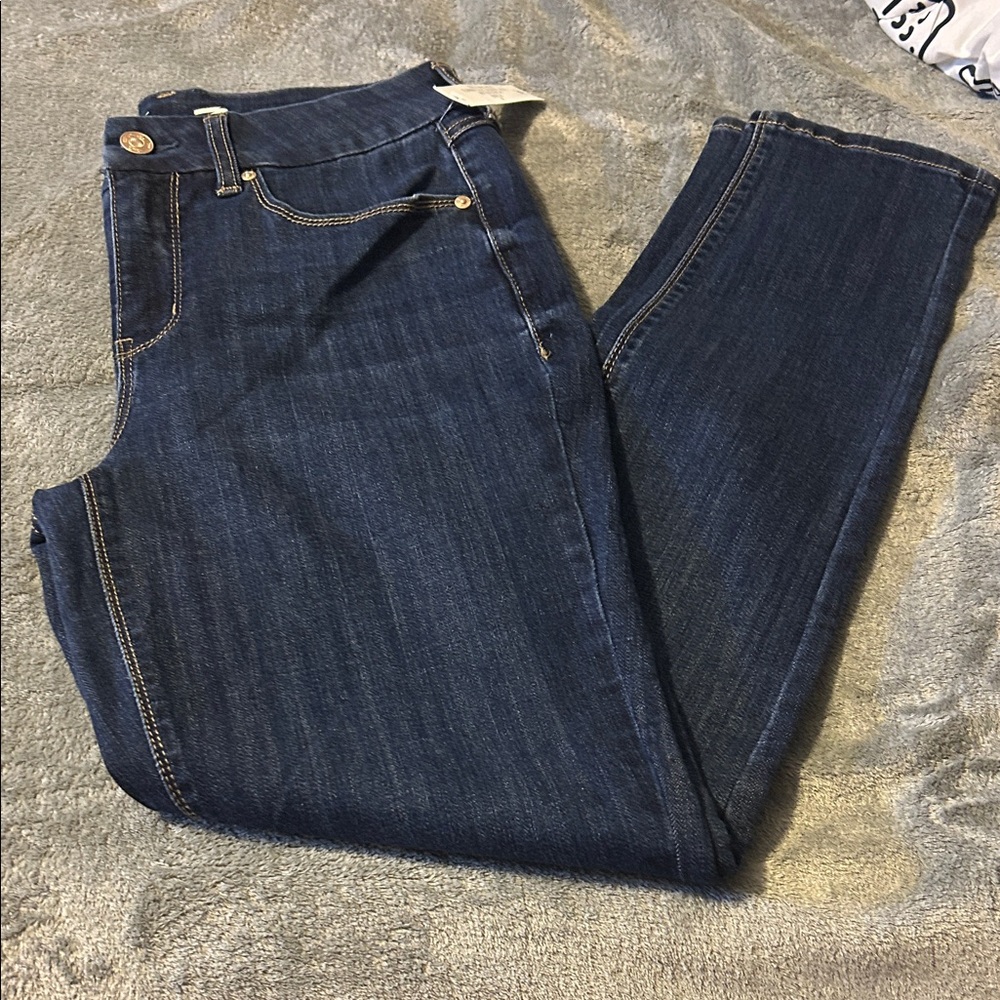Seven7 Dark Blue Straight Leg Jeans